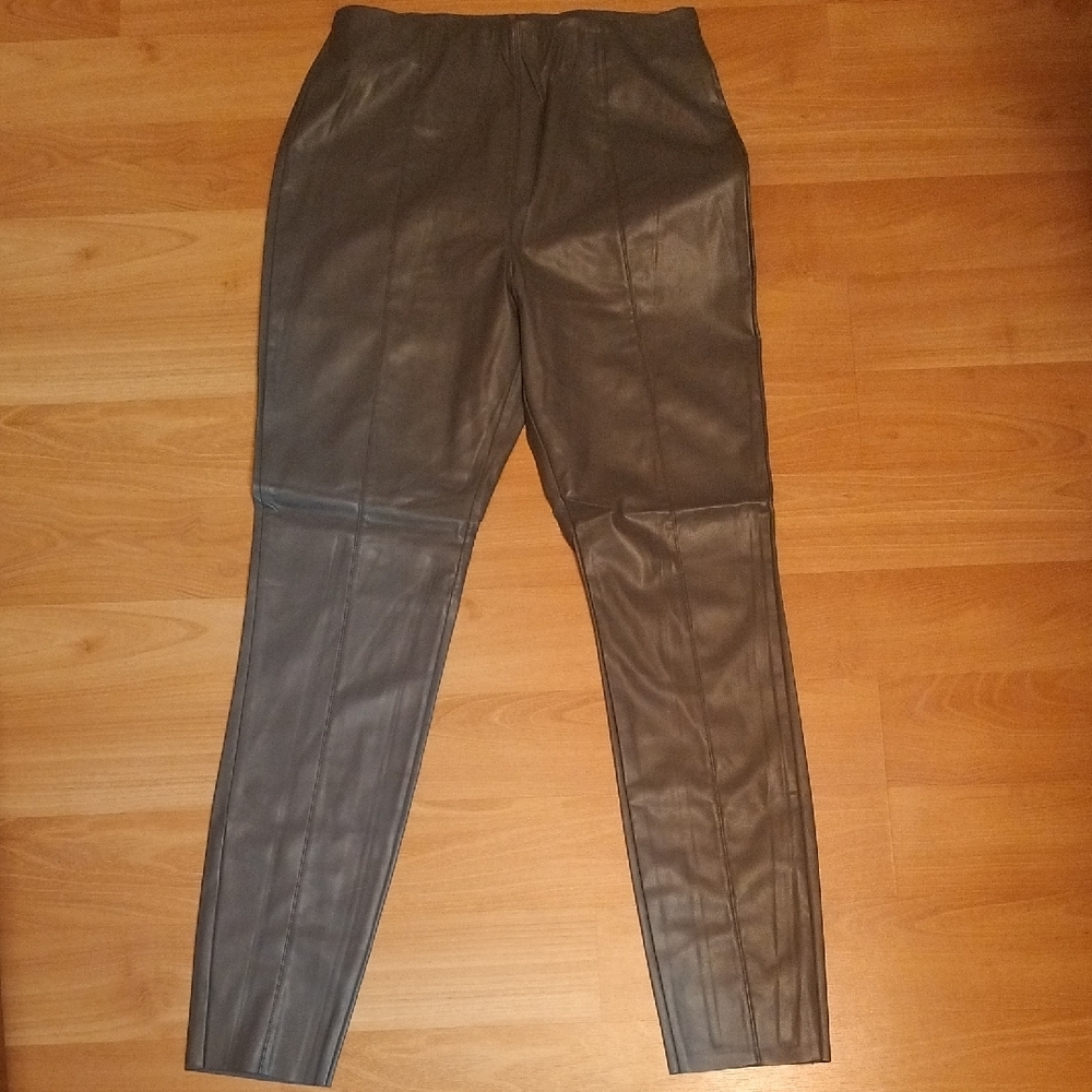 H&M Faux Gray Leather Pants Size 8 NWT